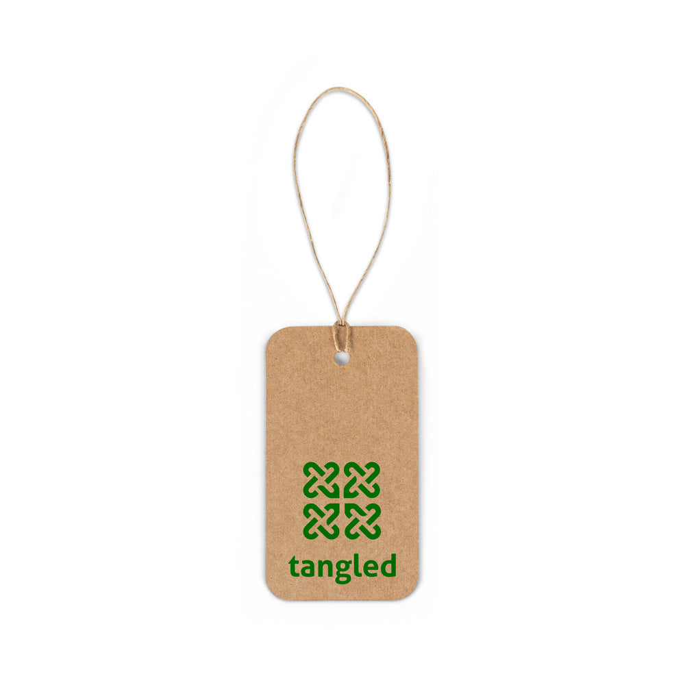 Label Rectangular. Label Made From 100% Recycled Paper (700 G/M²) In A Rectangular Shape