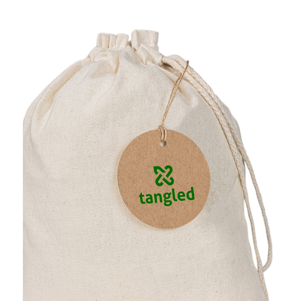 Label Round. Label Made From 100% Recycled Paper (700 G/M²) In A Circular Shape