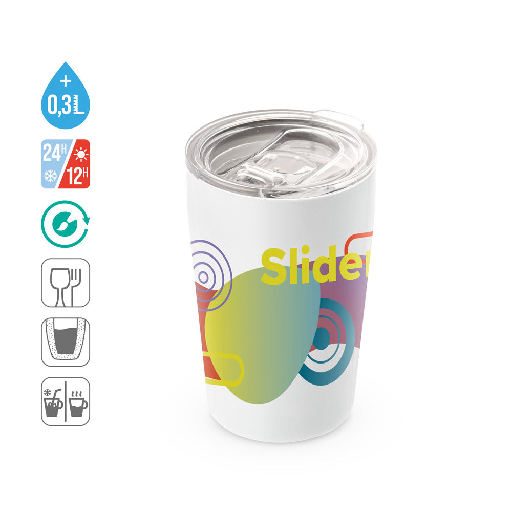 Slider. Stainless Steel Sublimation Travel Cup 380 Ml