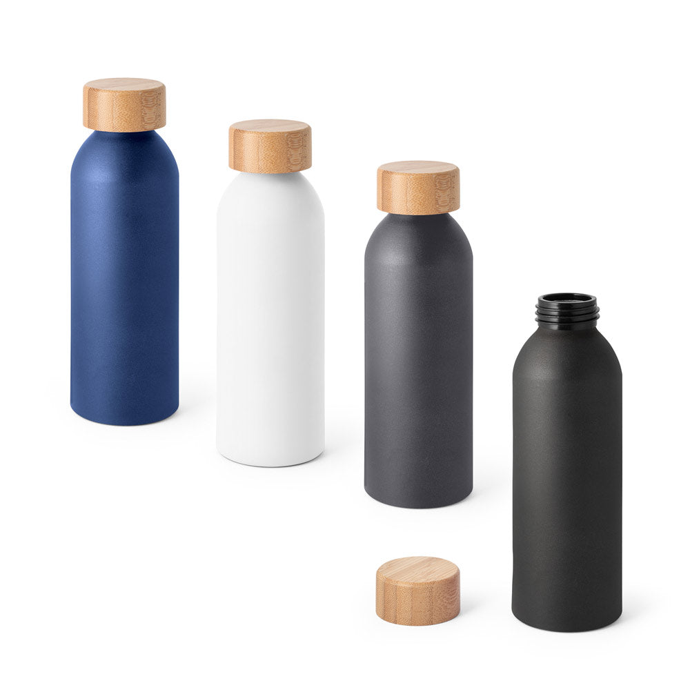 Queta. Aluminium Bottle With Bamboo Lid 550 Ml