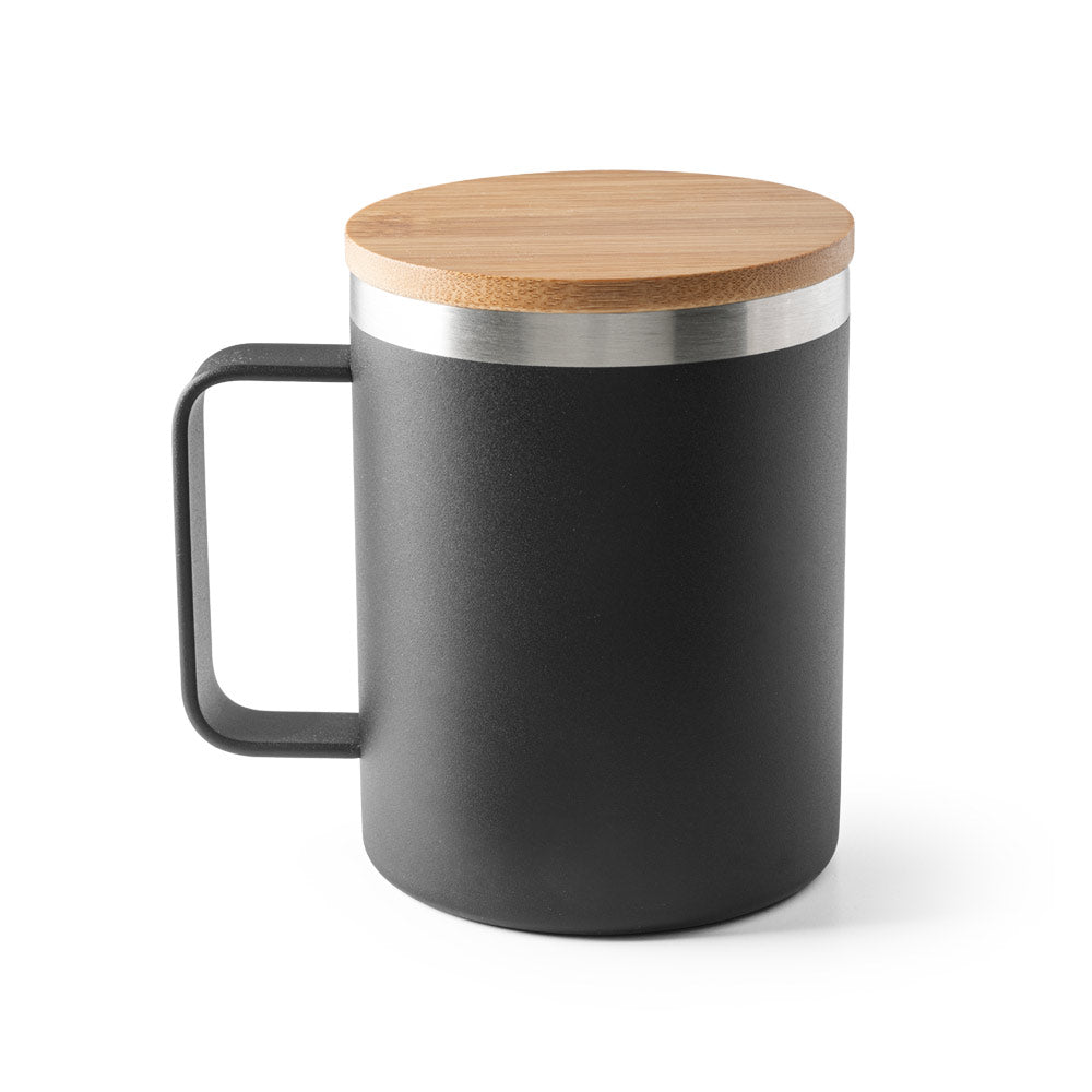 Lauda. Mug In 90% Recycled Stainless Steel With Bamboo Lid 420 Ml