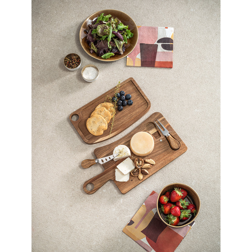 Cassia. Acacia Wood Cheese Board With Handle