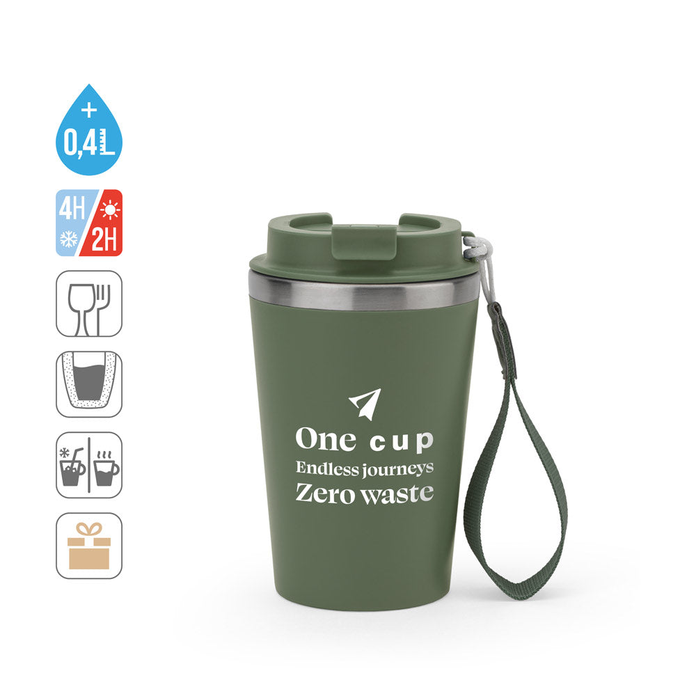Spitz. Stainless Steel Travel Mug (90% Recycled) With Pp Outer Wall And Matte Finish 440 Ml