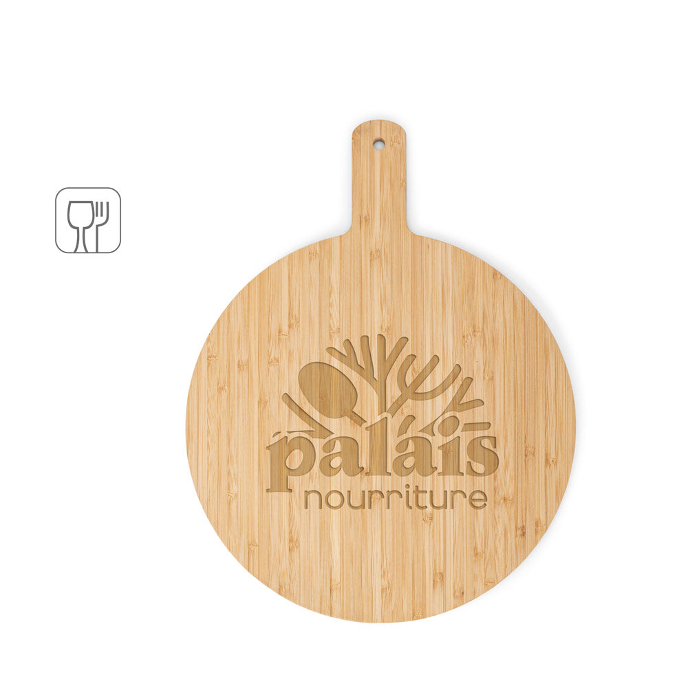 Cheesano. Round Shaped Bamboo Serving Board