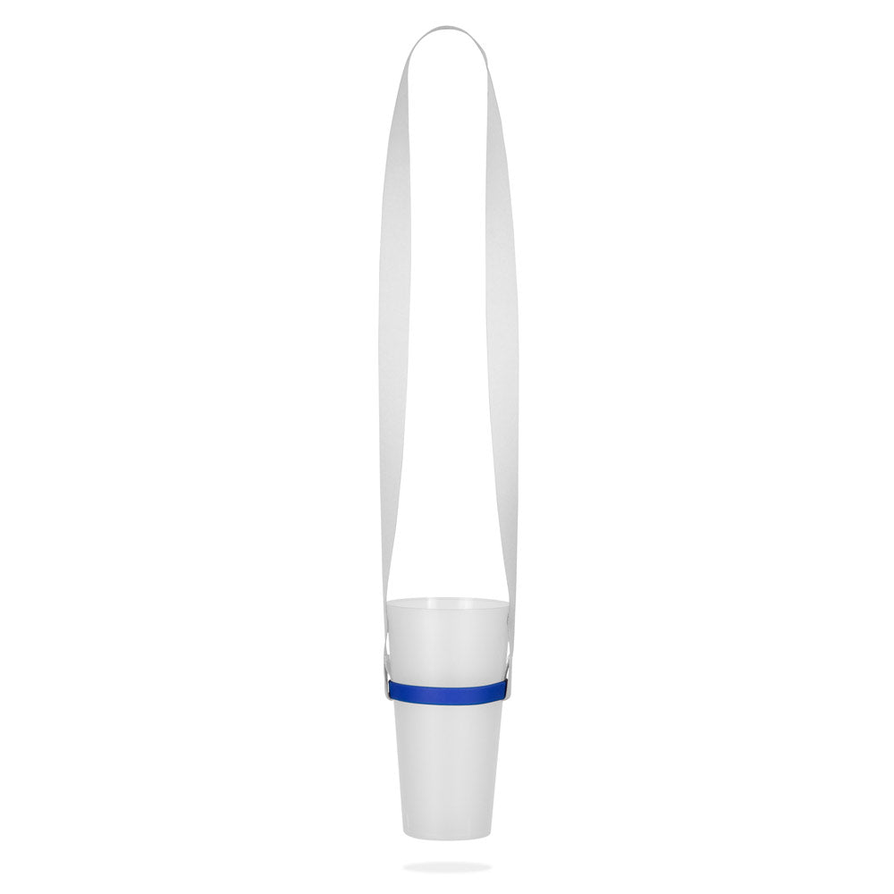 Rotherham. Set Lanyard Sublimation Long Ii (20 Mm) Duo In Recycled Polyester (100% Rpet) With Silicone Cup Holder