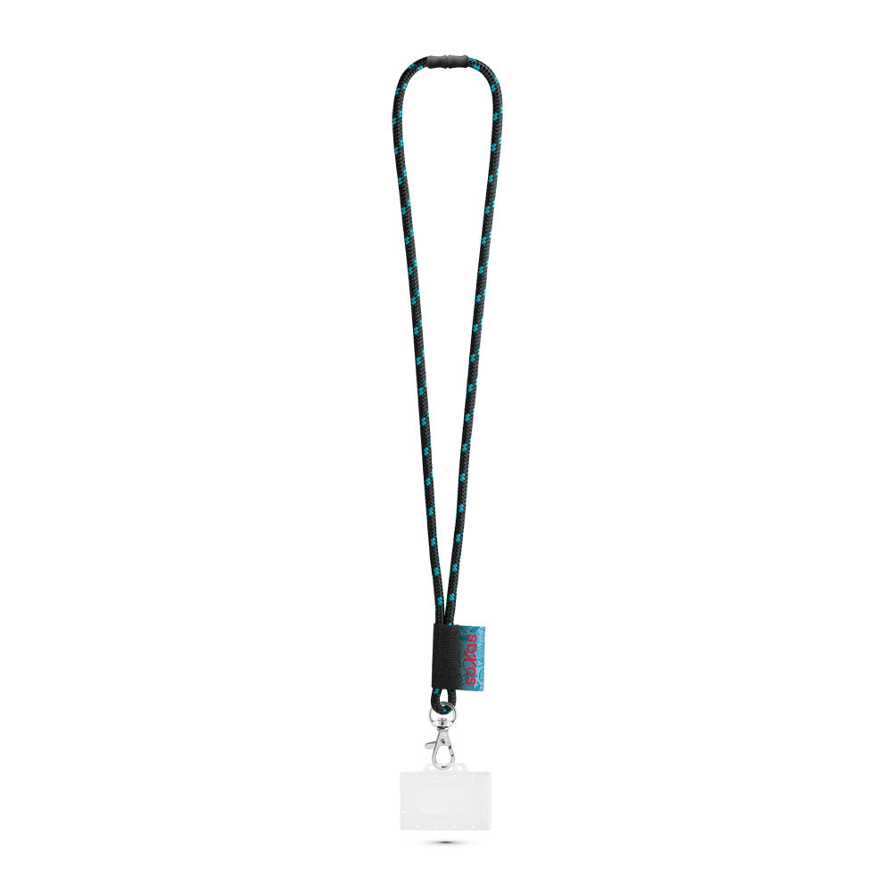 Bridport. Set Lanyard Nautic Long (Ø 7 Mm) With Hook Trigger Snap 9 Mm, Safety Lock Ø 7 Mm And Rigid Id Badge / Card Holder 91 X 68 Mm