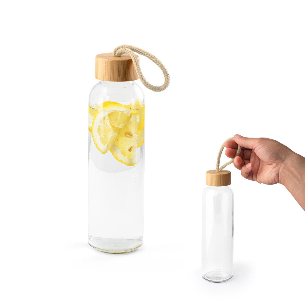 Crosby. 520 Ml Glass Bottle With Bamboo Lid