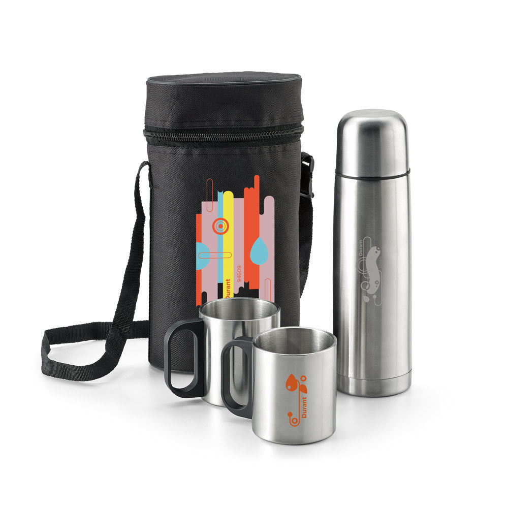 Durant. Stainless Steel Thermos And Mugs Set