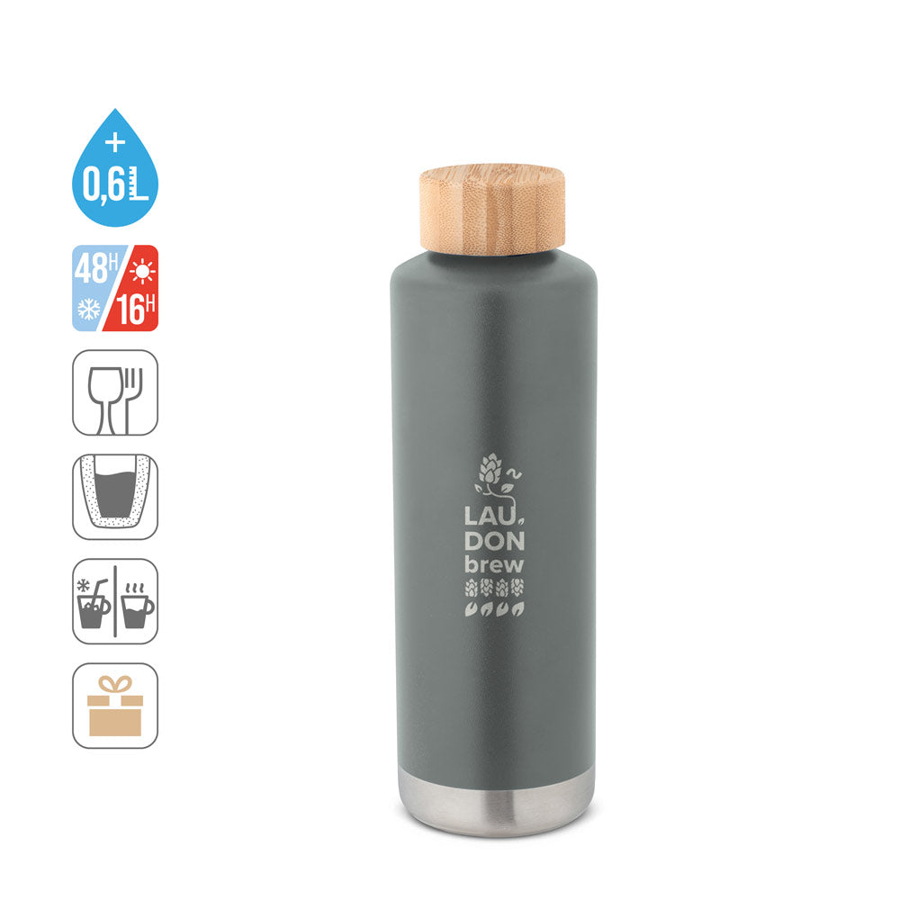 Norre Bottle. Double Wall Stainless Steel (36% Recycled) Vacuum Insulated Bottle 640 Ml