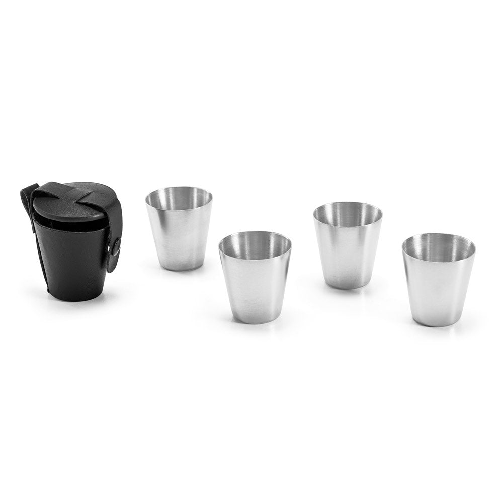 Himalayas. Set Of 4 Stainless Steel Cups 25 Ml