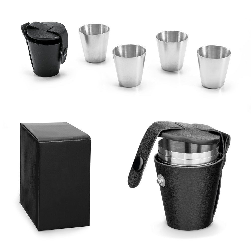Himalayas. Set Of 4 Stainless Steel Cups 25 Ml