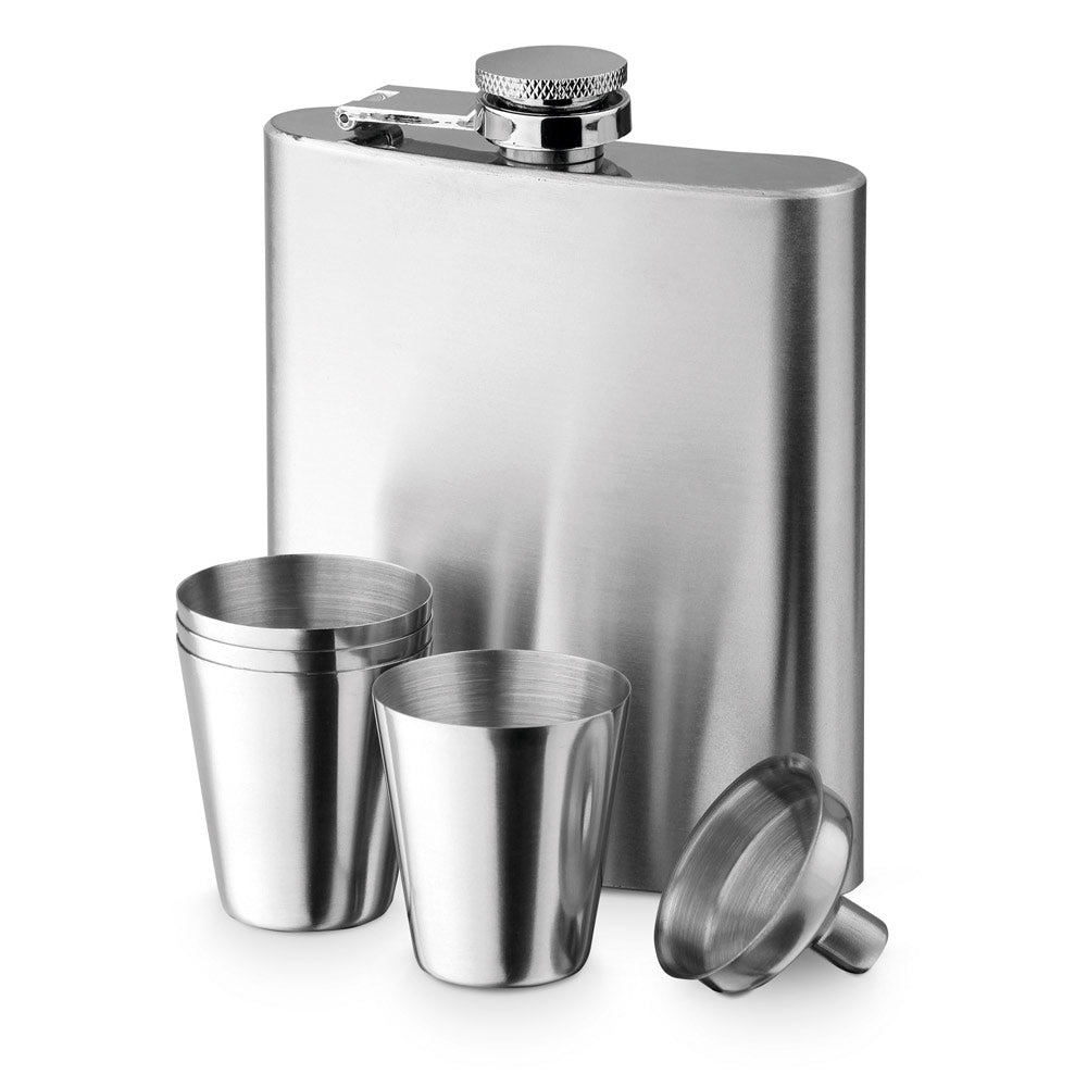 Novak. Stainless Steel Bottle And Glasses Set 200 Ml