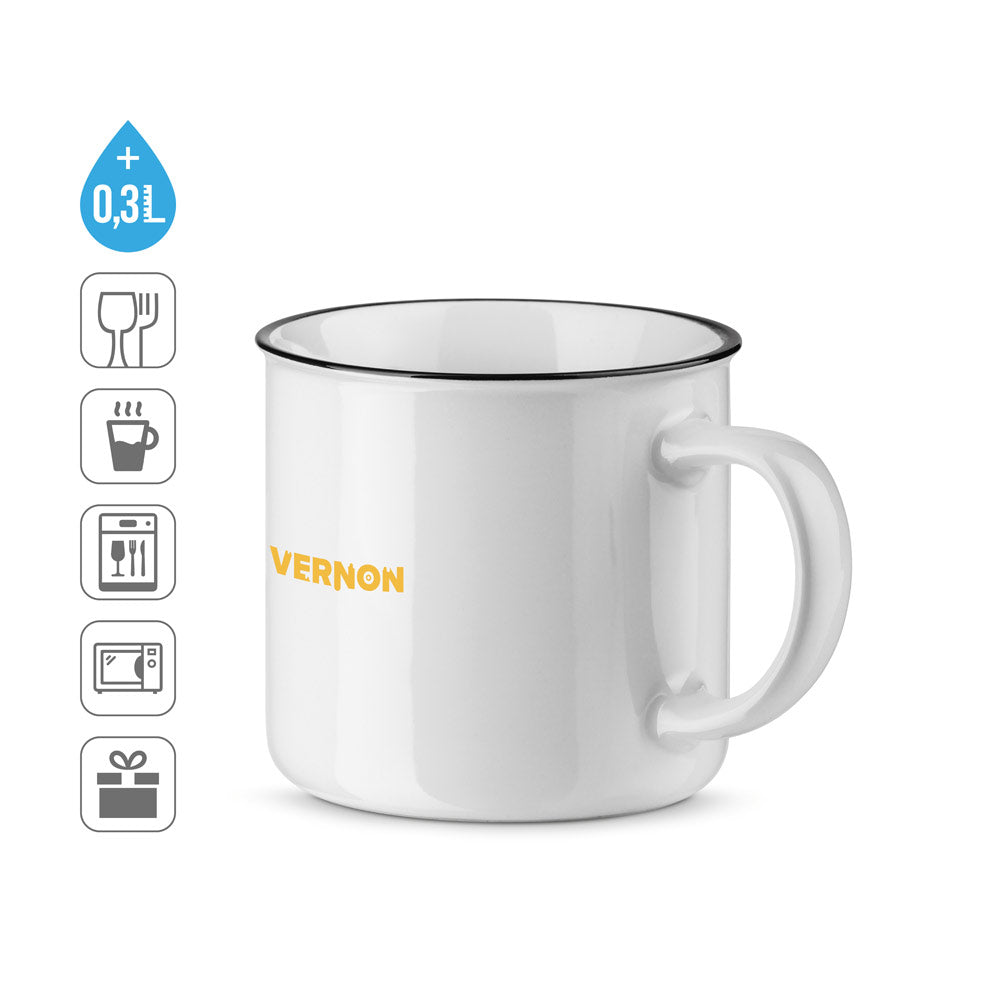 Vernon White. Ceramic Mug 340 Ml