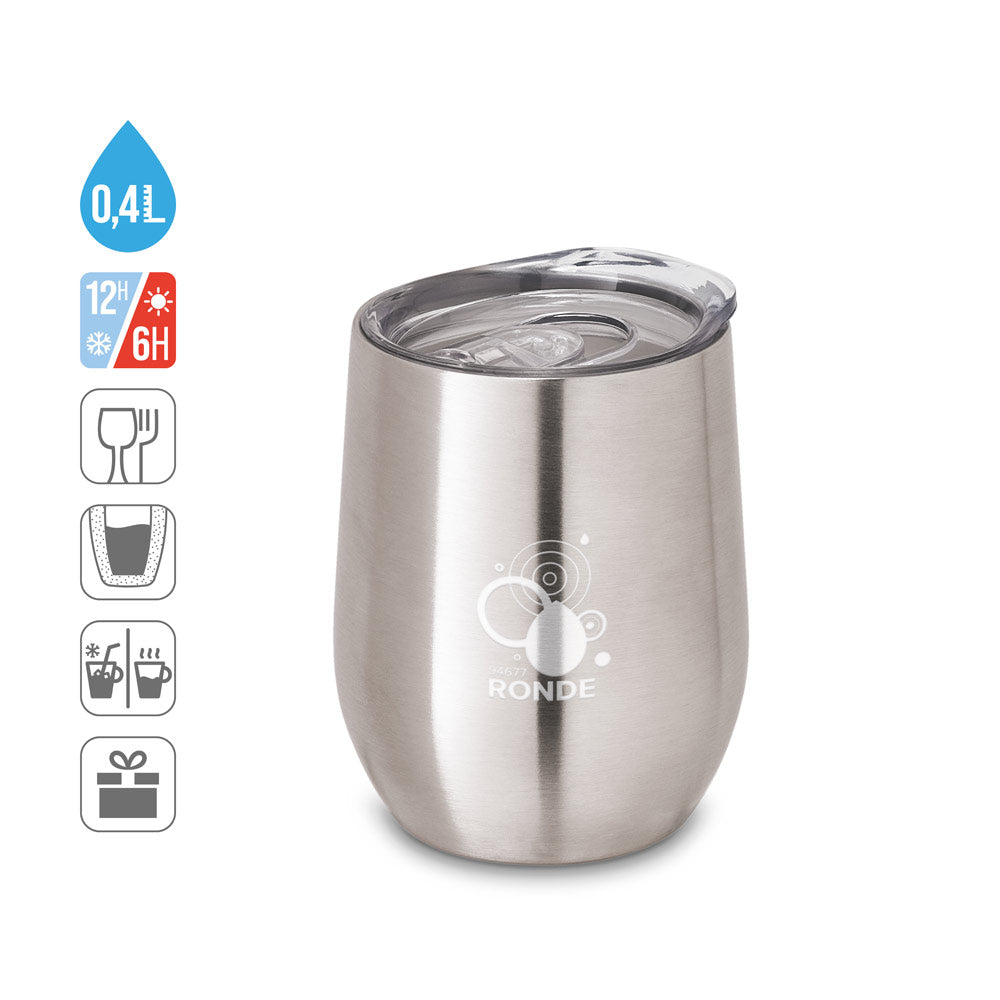 Ronde. Stainless Steel Travel Cup 400 Ml