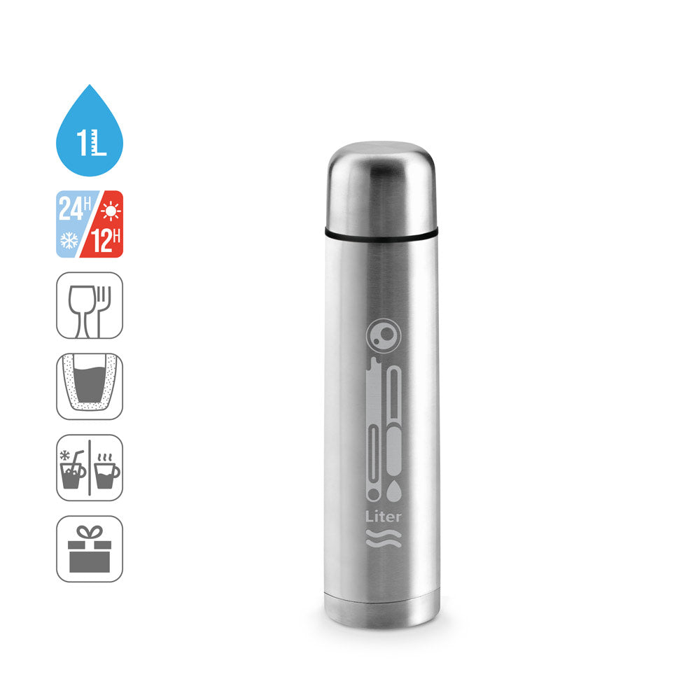 Liter. Stainless Steel Thermos Bottle 1000 Ml
