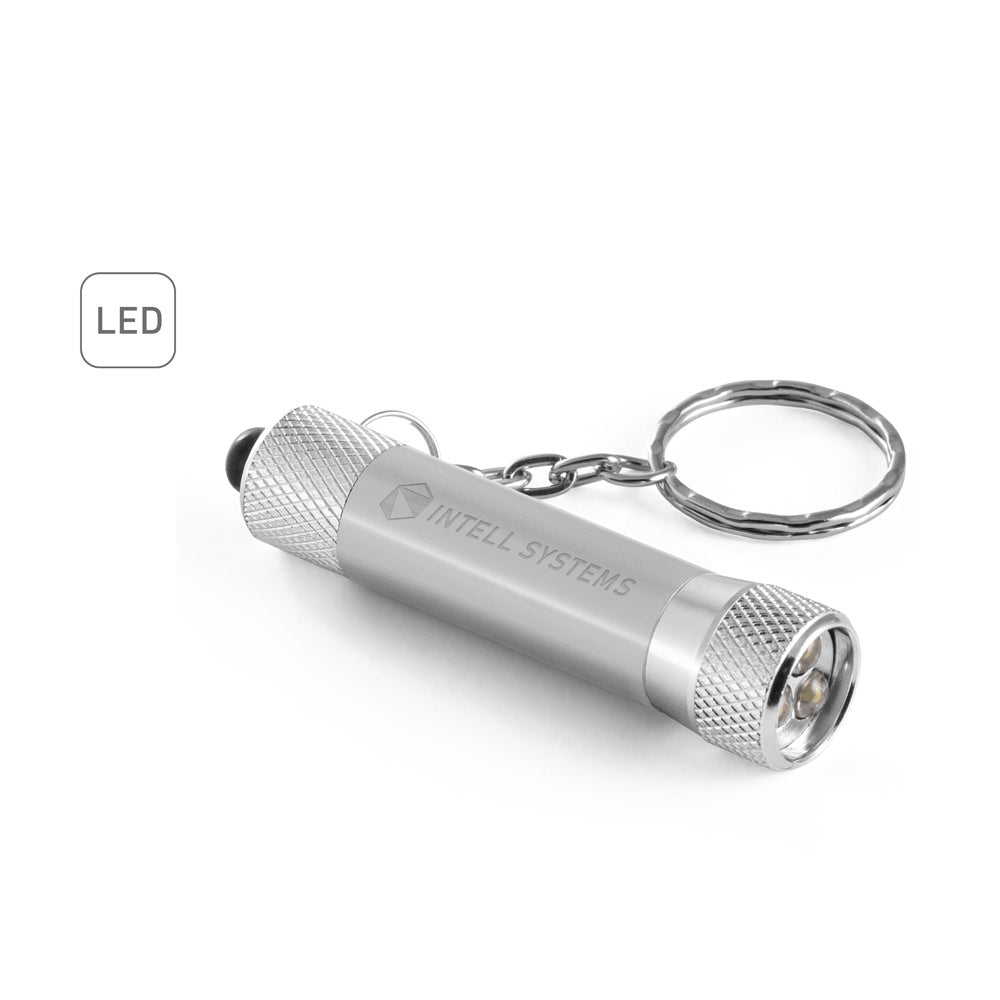 Re-Lergan. Aluminium Keyring (92% Recycled) With 3-Light Led Torch