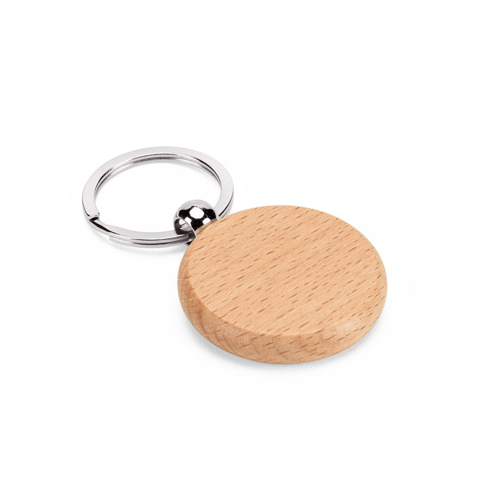 Stewie Round. Round Keyring In Beech Wood