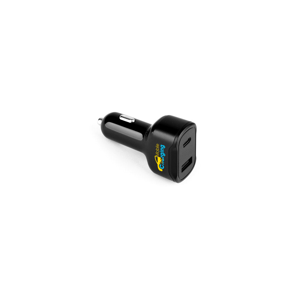 Dirac. Cigarette Lighter Adapter With Usb-A Port 18W And Usb-C 20W In Recycled Abs (100% Rabs)