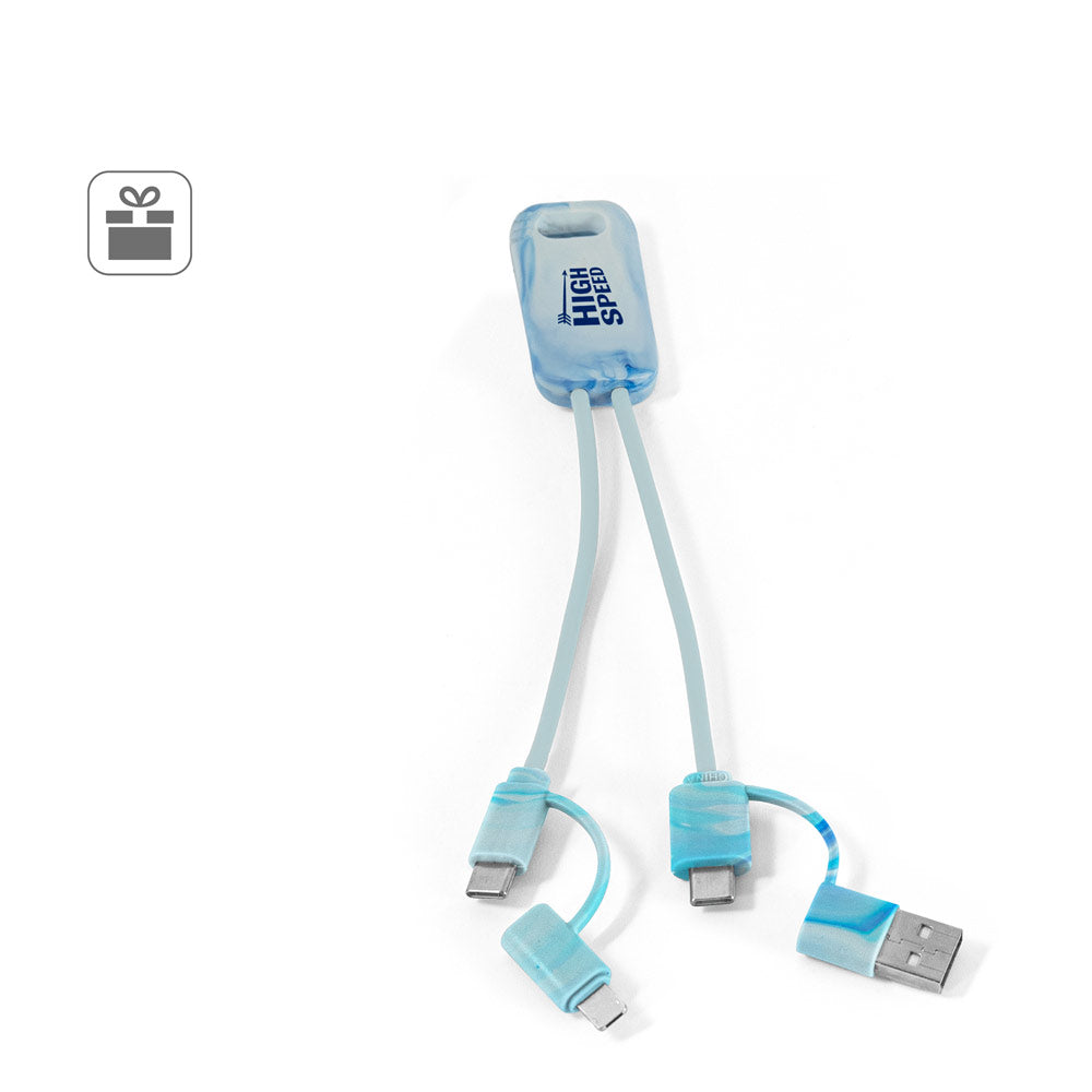 Berners. Superfast 6-In-1 Usb Cable In Recycled Pet (100% Rpet)