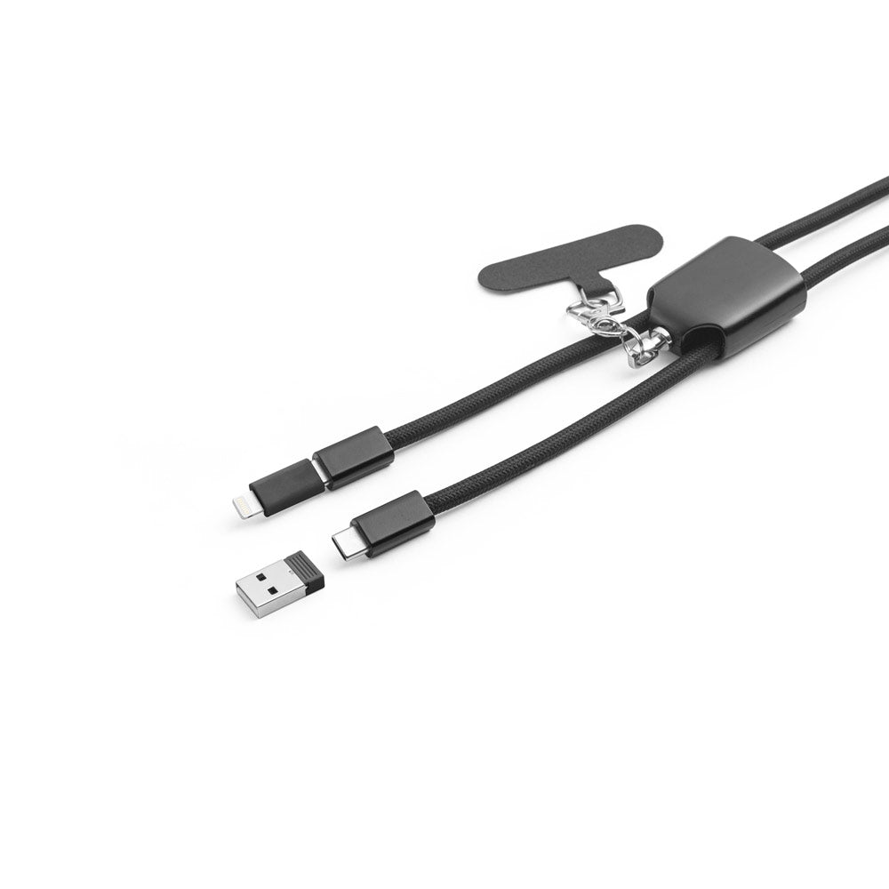 Zewail. Lanyard With Included Smartphone Holder, Usb-C Cable And Various Adapters In Recycled Abs And Recycled Tpe