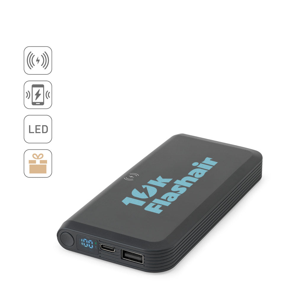Becker 10. 10.000 Mah Power Bank In Recycled Abs (100% Rabs) With 15W Superfast Wireless Charger