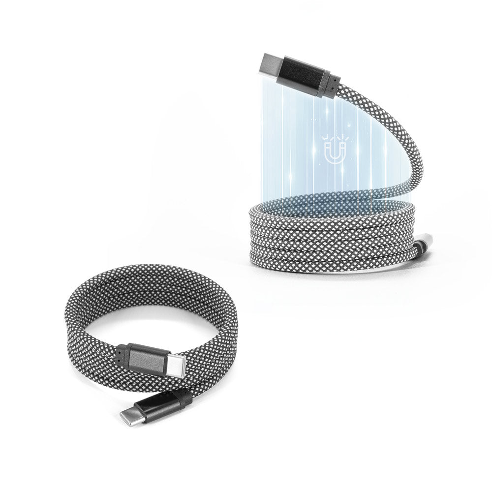Nadella. Usb-C To Usb-C Cable With A Braided Polyester Cord (60 W) And A Magnetic System For Easy Winding
