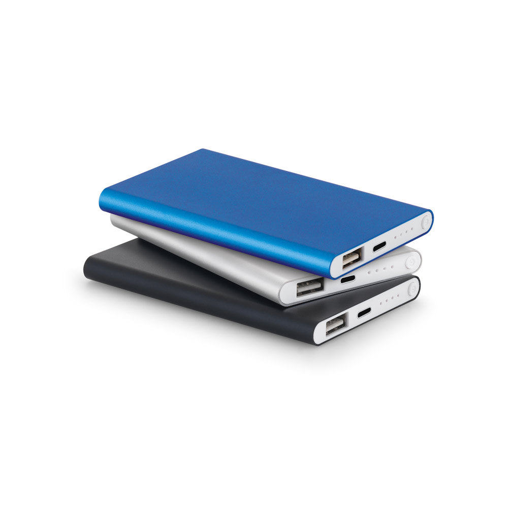 Marcet. Power Bank Slim 4'000 Mah In Recycled Abs (70% Rabs) And Recycled Aluminium (30% Ral)