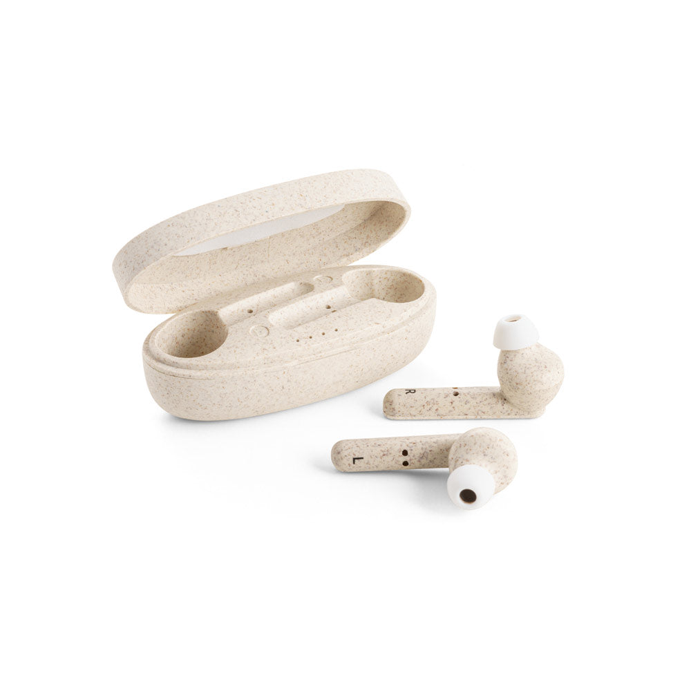 Fourier. Wireless Earphones With 3-Hour Battery Life In Wheat Straw Fibre And Pp