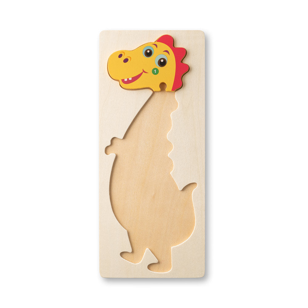 Diplodoco. Dinosaur-Shaped Puzzle In Pine Plywood