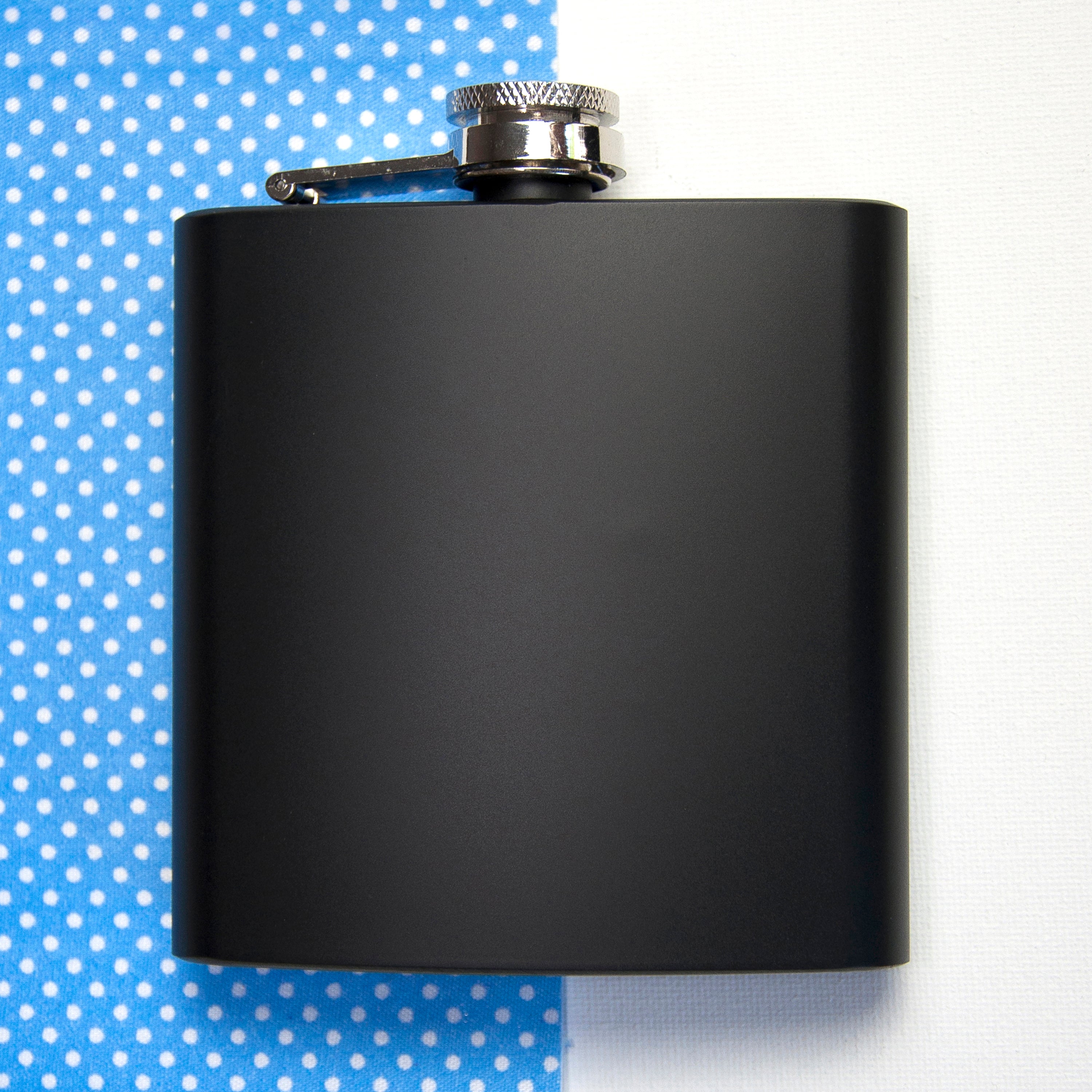 6oz Matte Black Stainless Steel Hip Flask