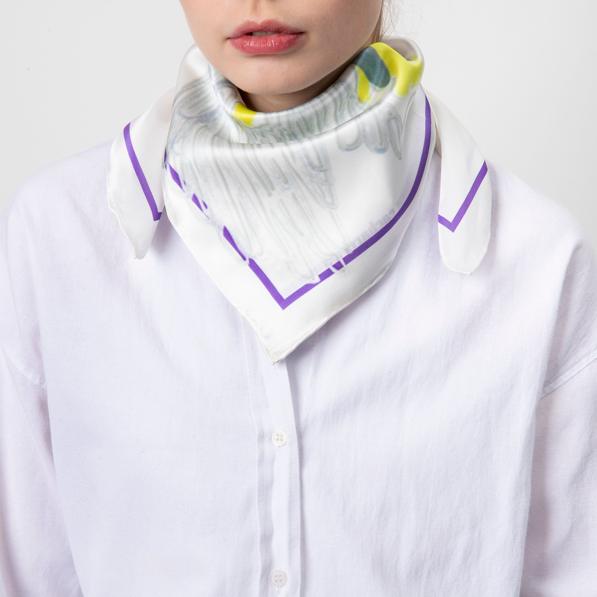 Silk Scarf Madeleine White