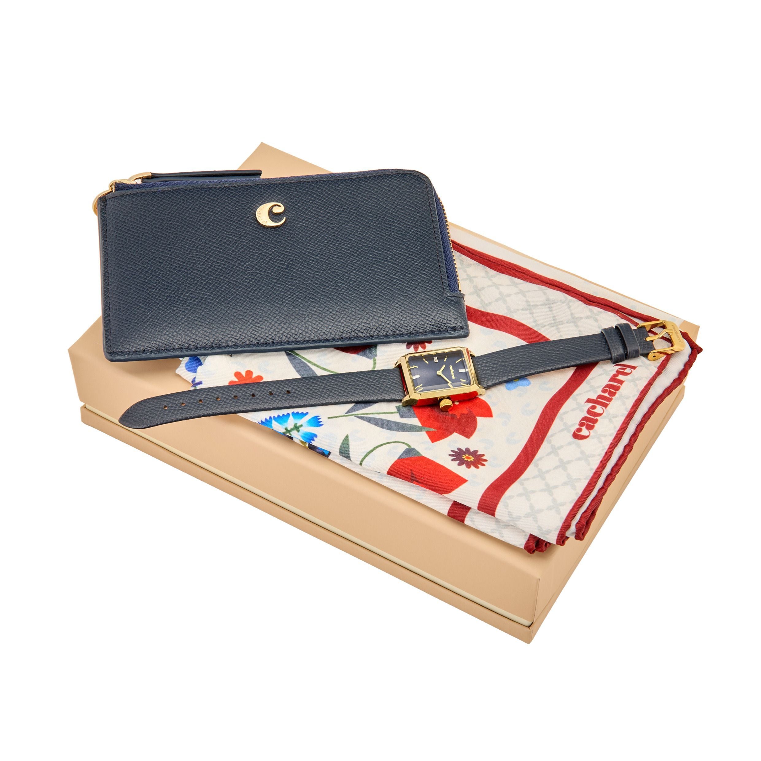 Set Cacharel (Card Holder, Watch & Scarf)