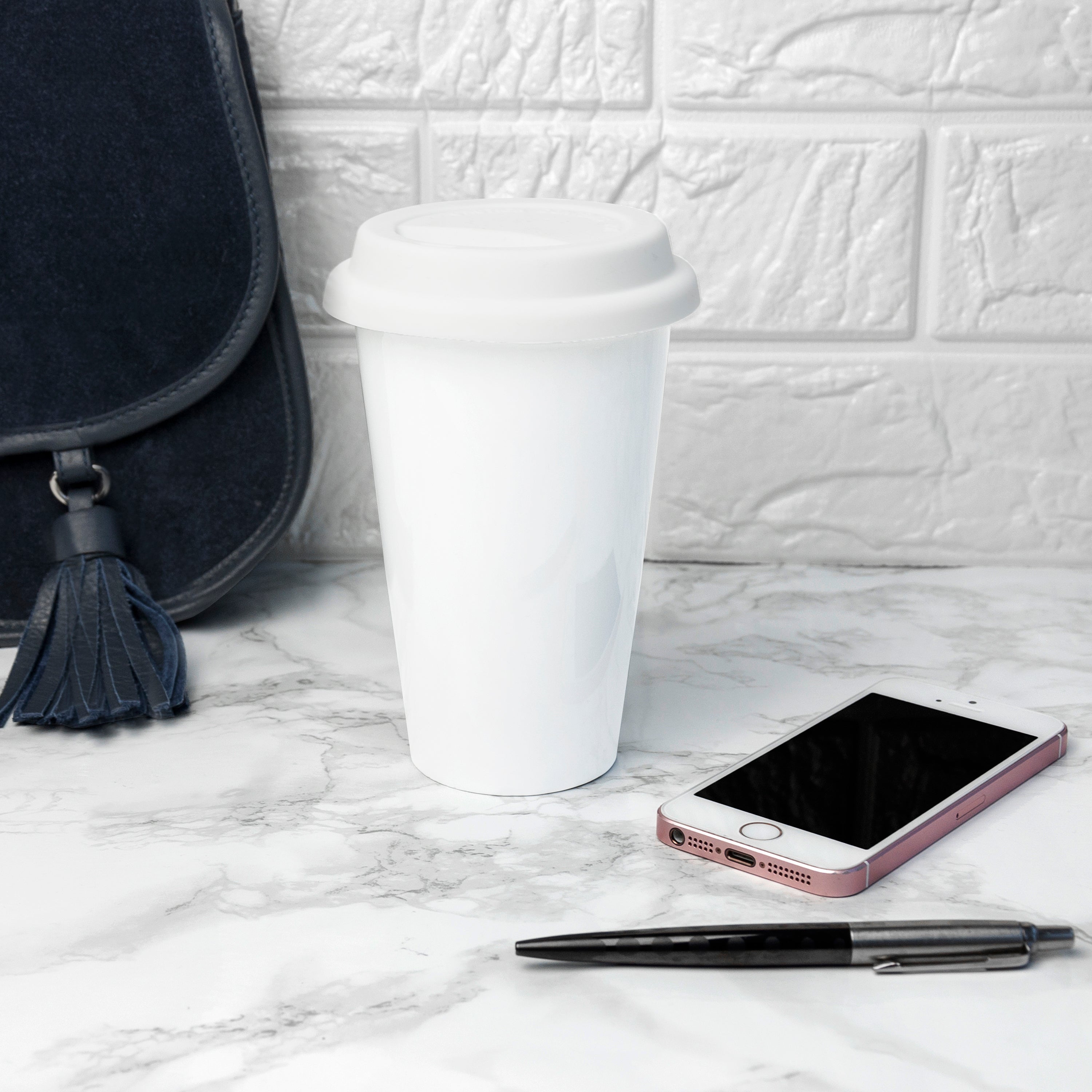 12oz Double Jacketed Ceramic Travel Mug