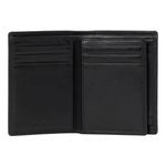 Card Holder With Flap Button Black