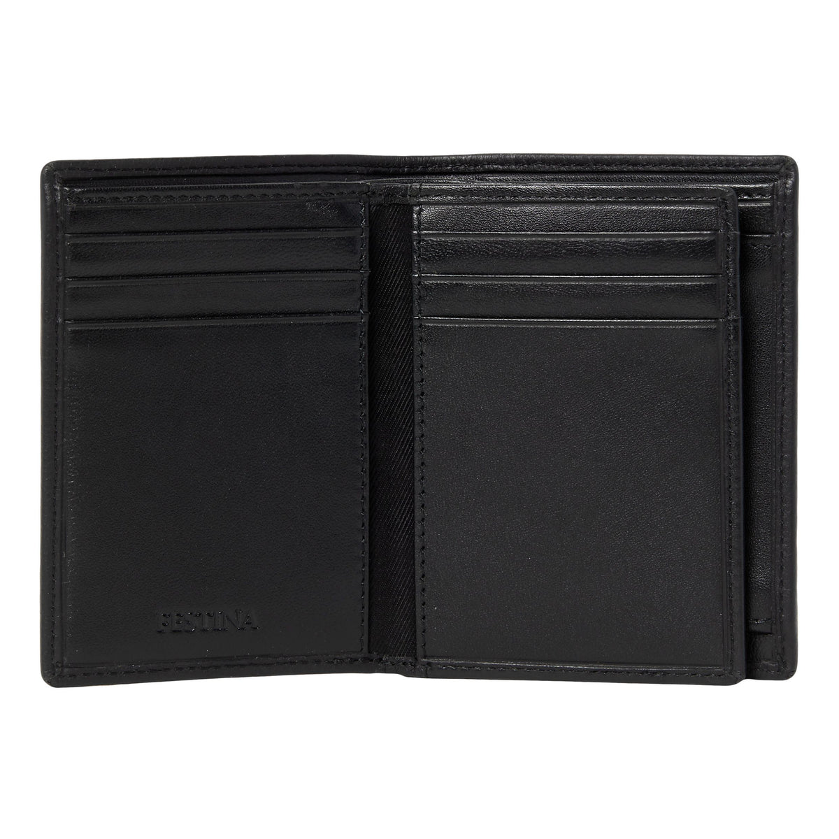Card Holder With Flap Button Black