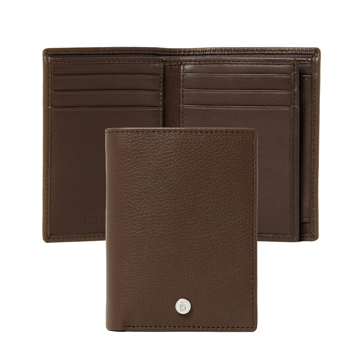 Card Holder With Flap Button Black