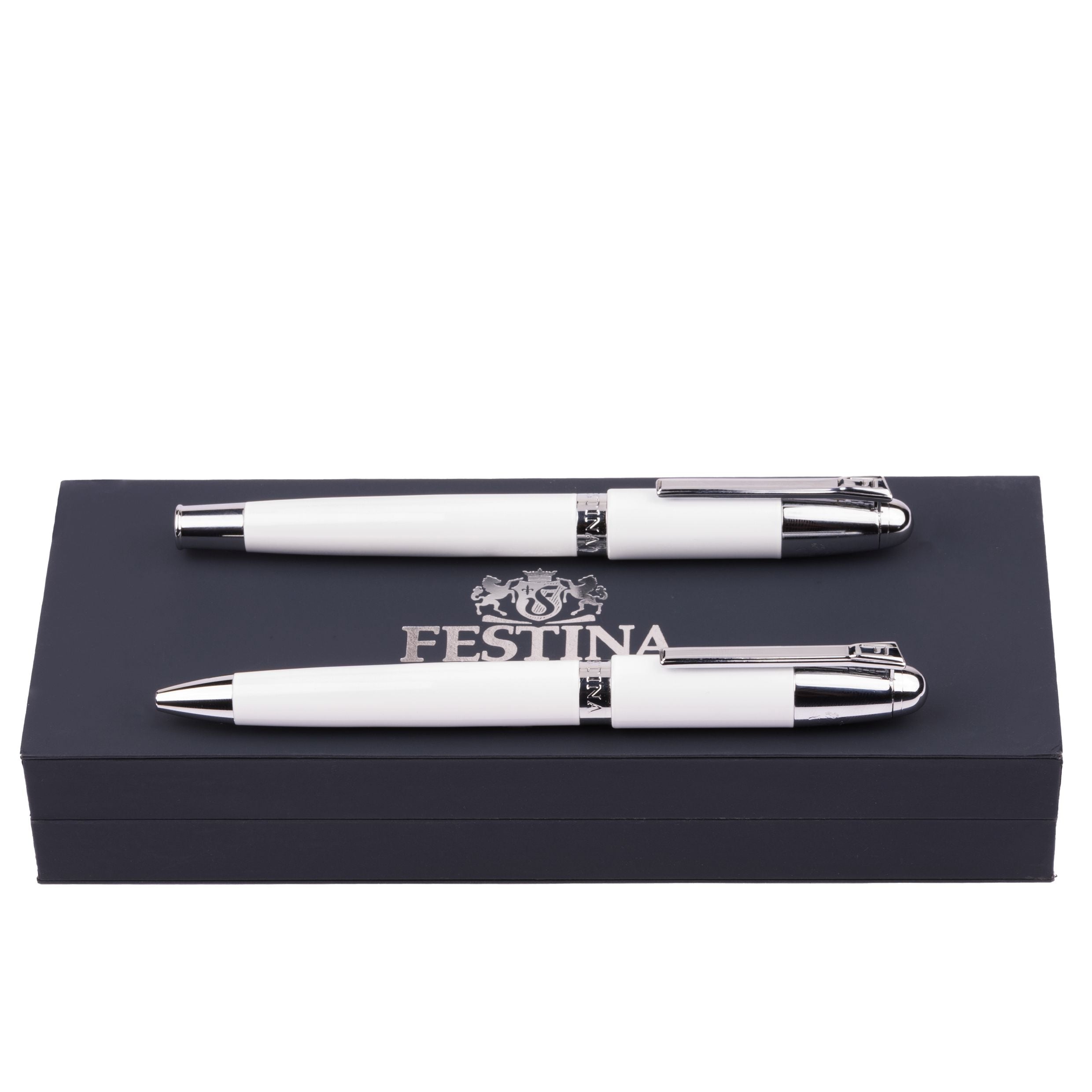 Set Classicals Chrome White (Ballpoint Pen & Fountain Pen)
