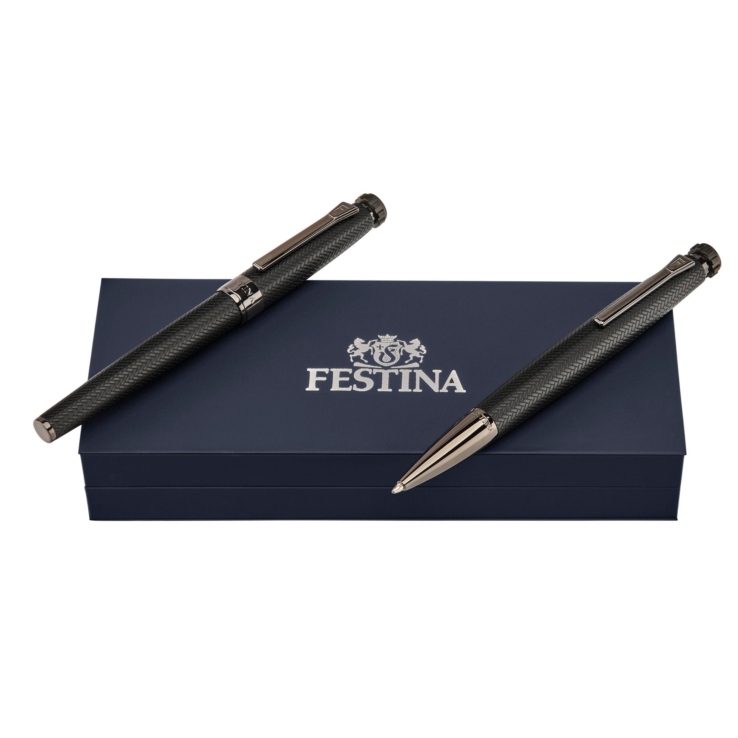 Set Interlace Black (Ballpoint Pen & Fountain Pen)