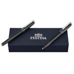 Set Classicals Brushed Black & Chrome (Ballpoint Pen & Fountain Pen)