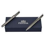 Set Classicals Brushed Black & Chrome (Ballpoint Pen & Fountain Pen)