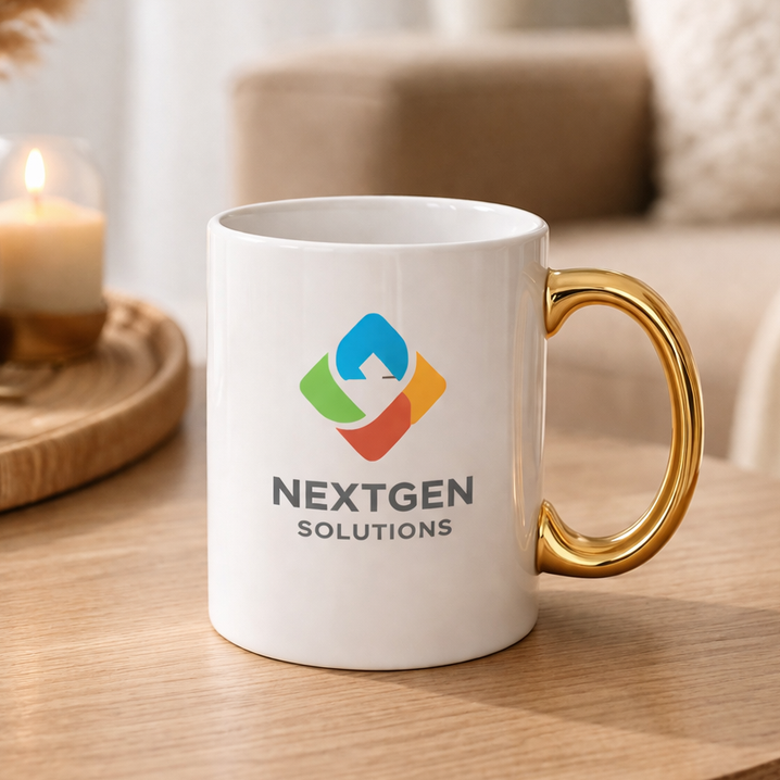11oz Durham Mug with Gold Handle