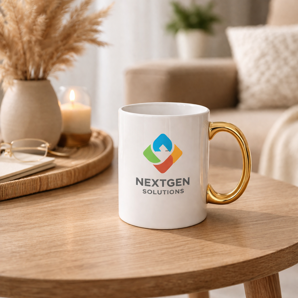 11oz Durham Mug with Gold Handle