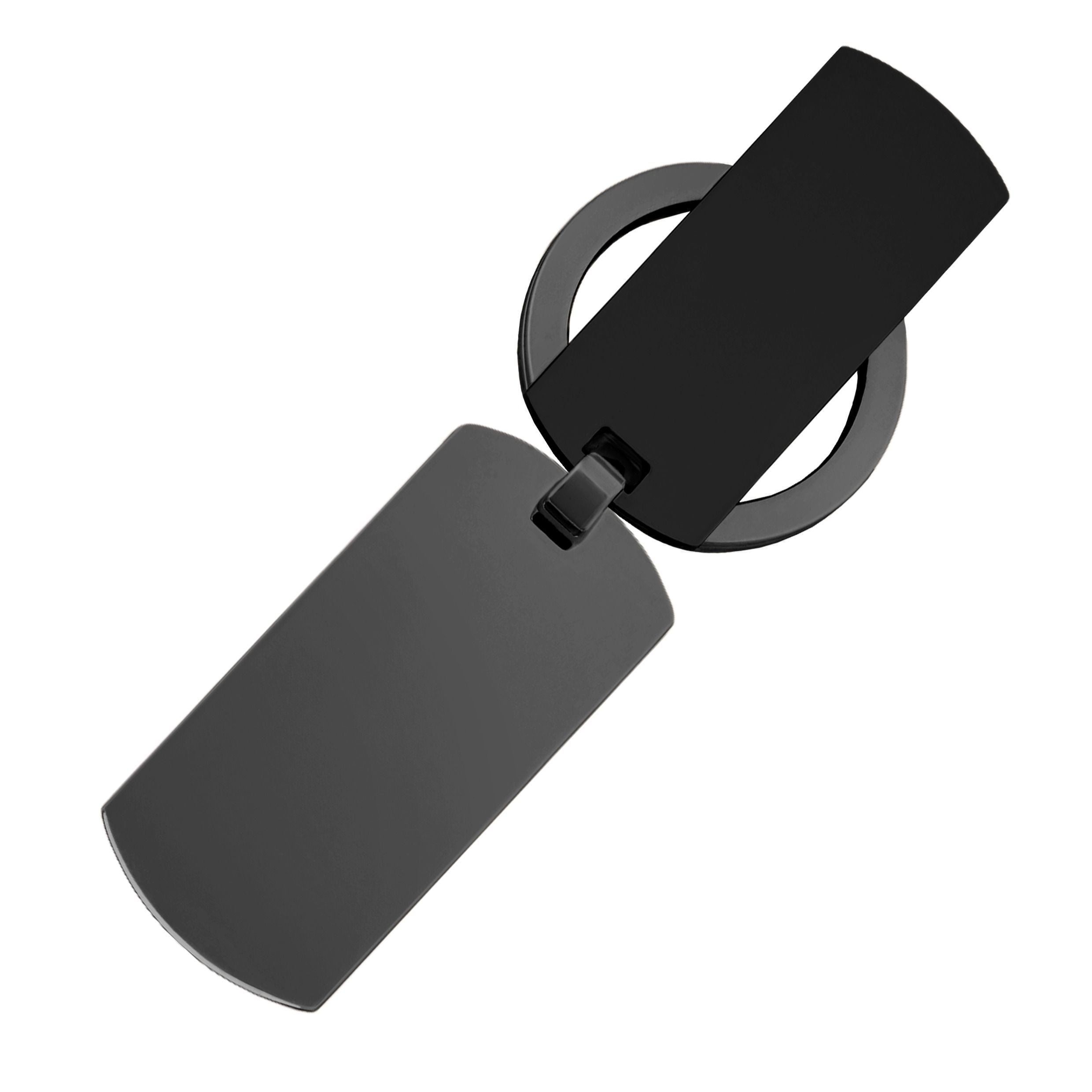 Key Ring Double B Diamond Black