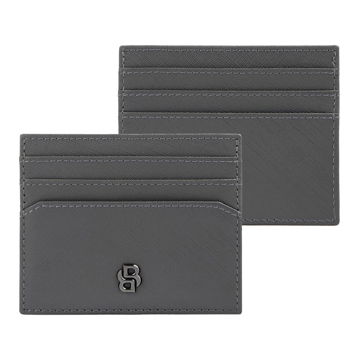 Card Holder Double B Saffiano Black