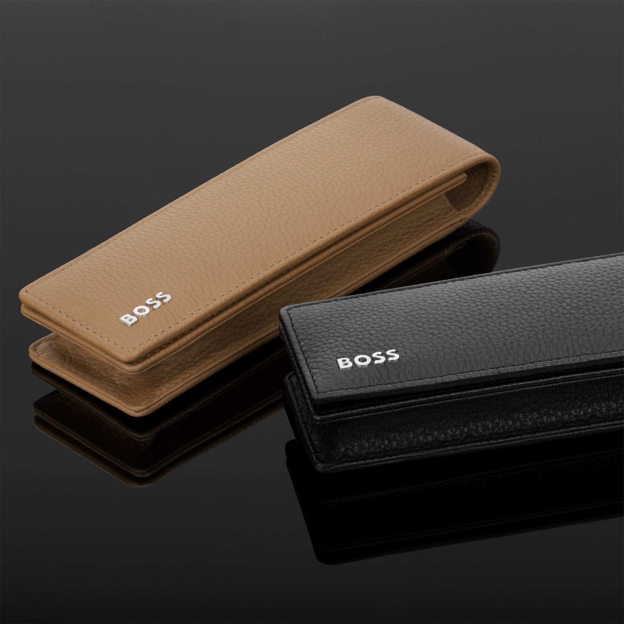 Double Pen Pouch Classic Grained Black