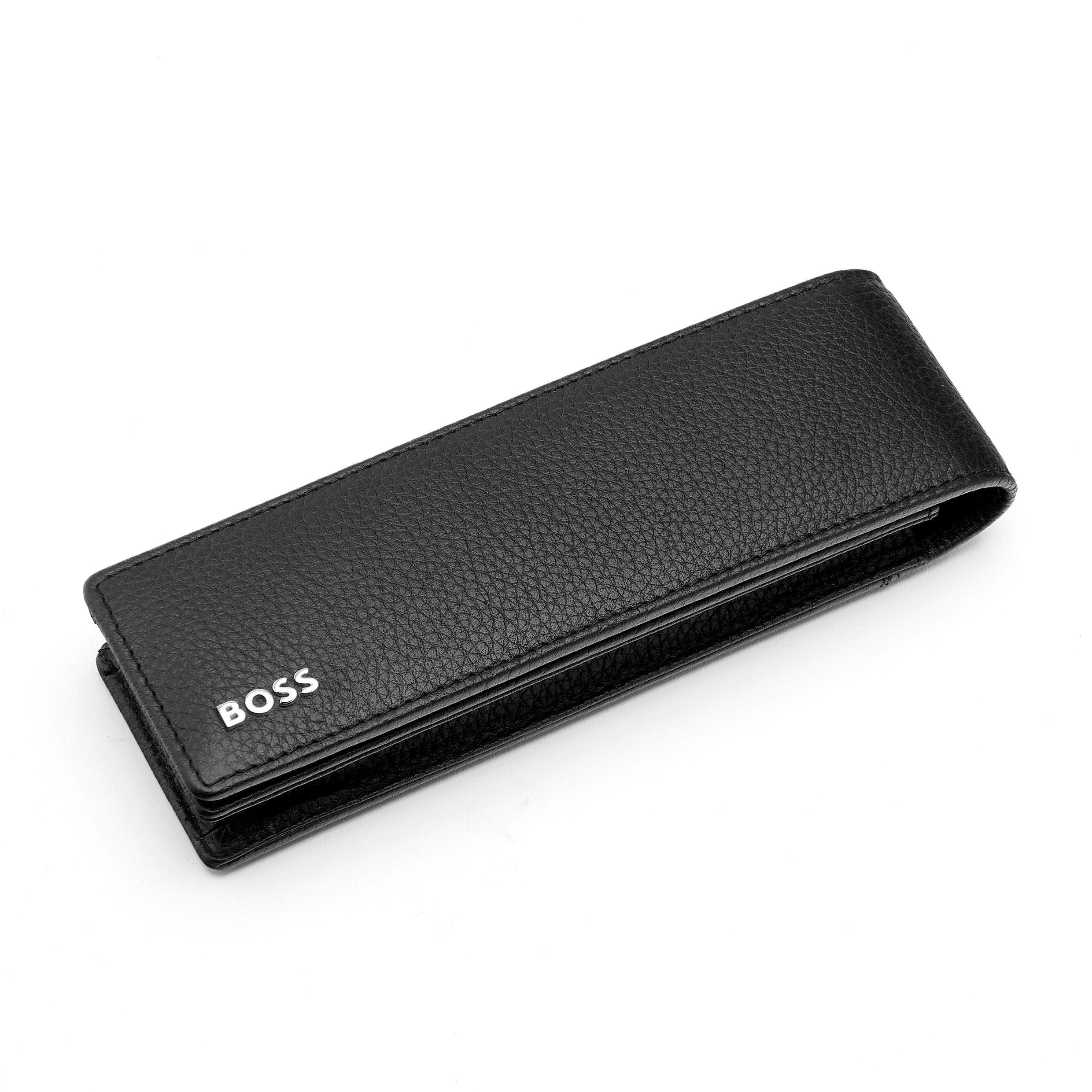 Double Pen Pouch Classic Grained Black