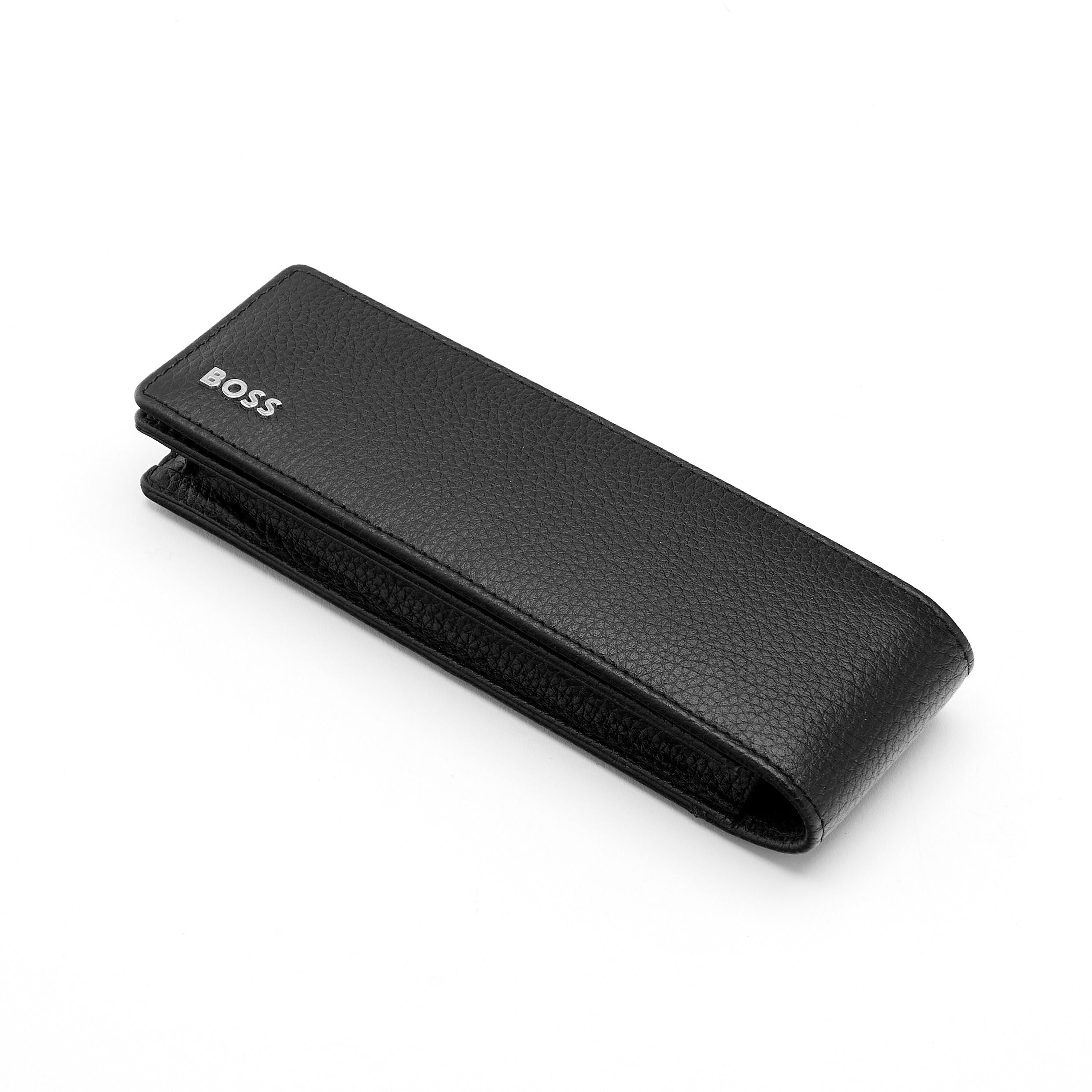 Double Pen Pouch Classic Grained Black