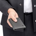 Folding Card Holder Double B Saffiano Black