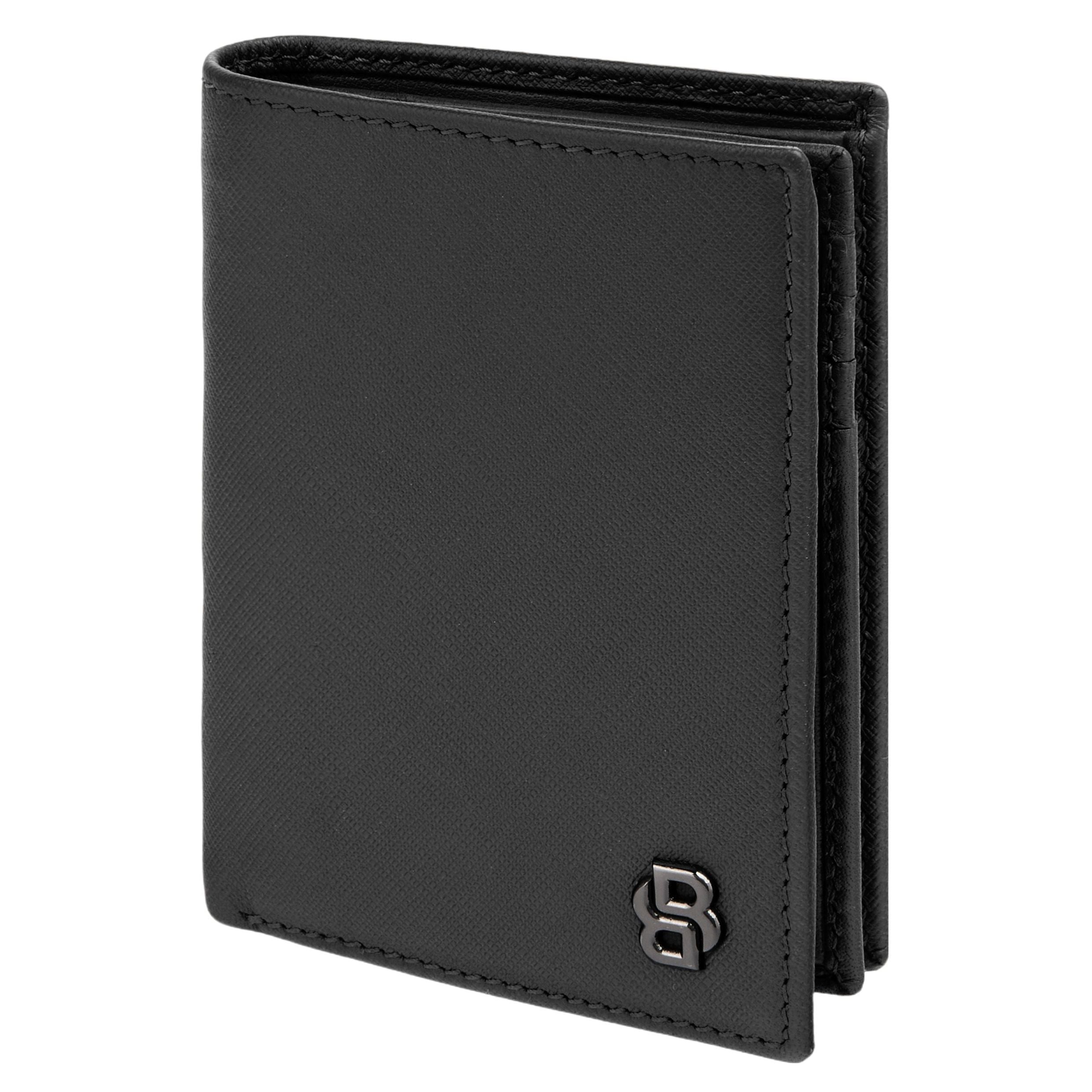 Card Holder With Flap And Money Pocket Double B Saffiano Black