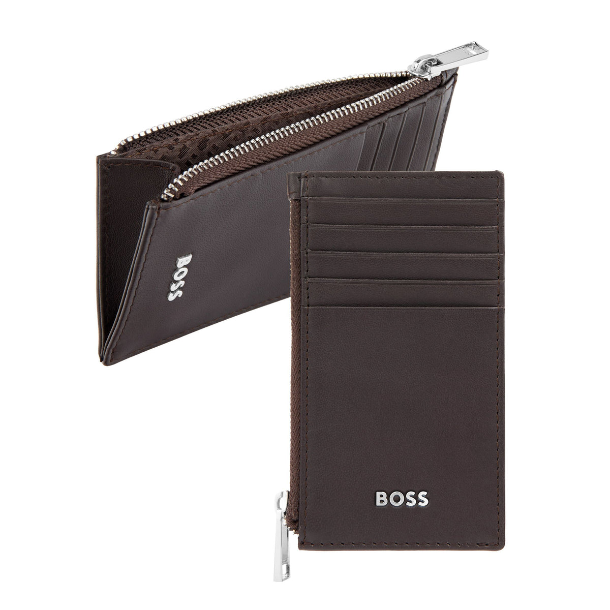 Card Holder Zip Classic Smooth Black